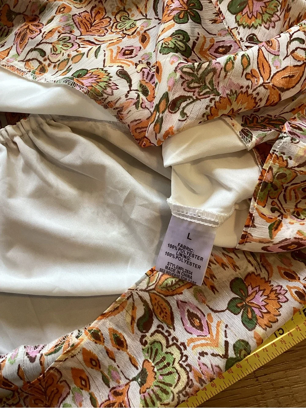 Pink Lily Orange‎ Floral Square-Neck Peasant Blouse